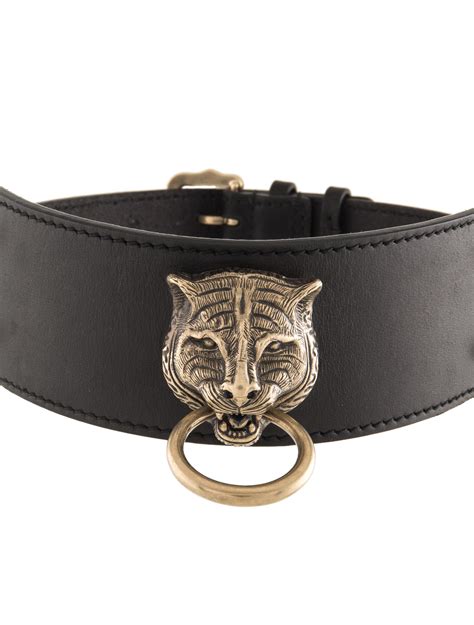 gucci feline head choker in gold|Gucci .